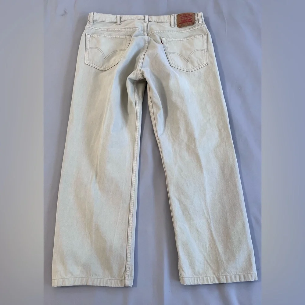 LEVIS 505 Regular Fit Jeans Mens 42‎ Beige Straight Regular Denim  W42 L32